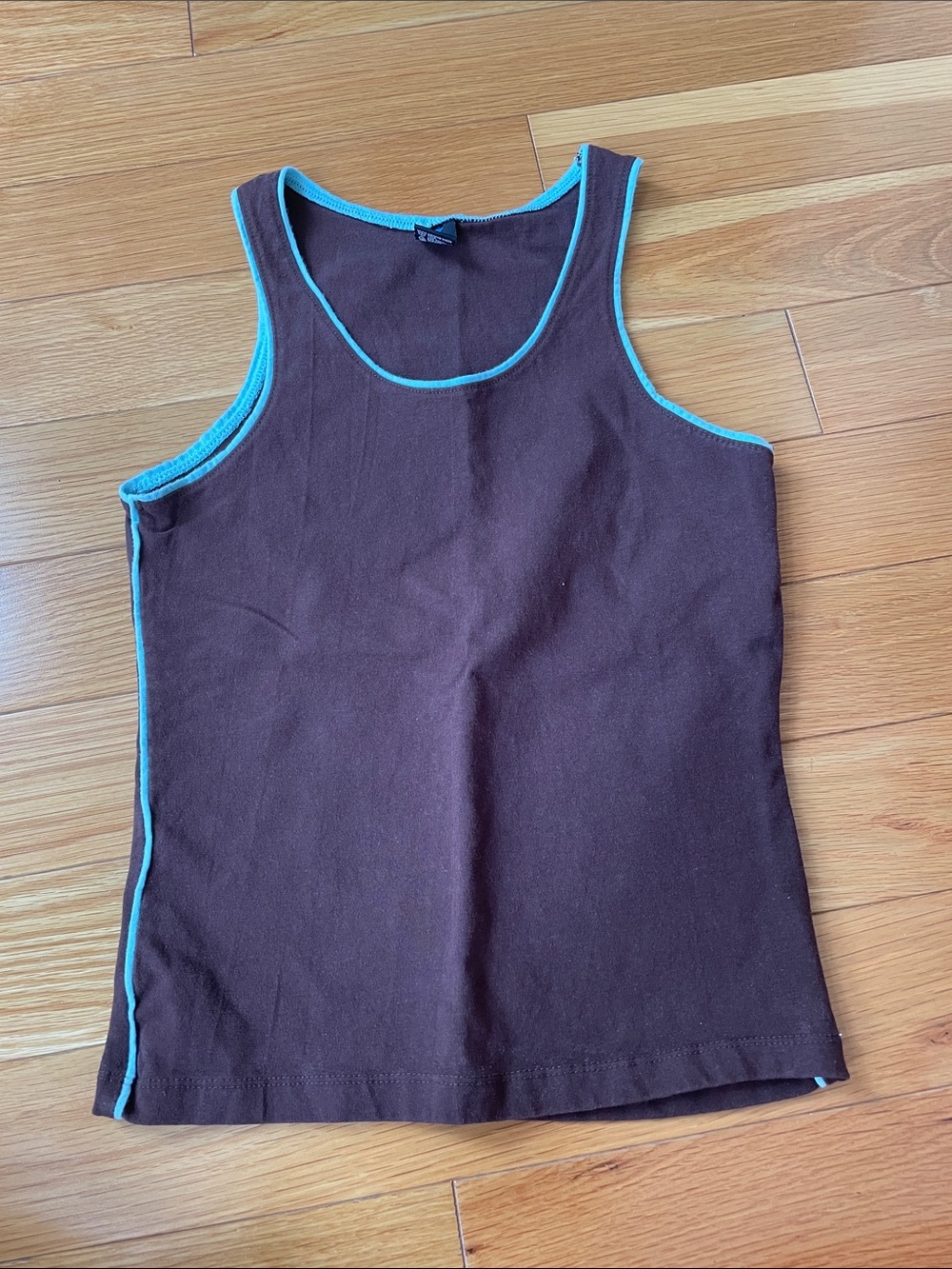 Vintage Point Sportswear Brown Tank with Mint Trim